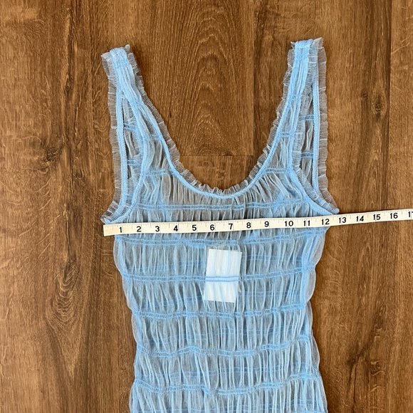 NEW Free People Smock About it Tulle Slip in Blue Sz XS - Picture 9 of 14